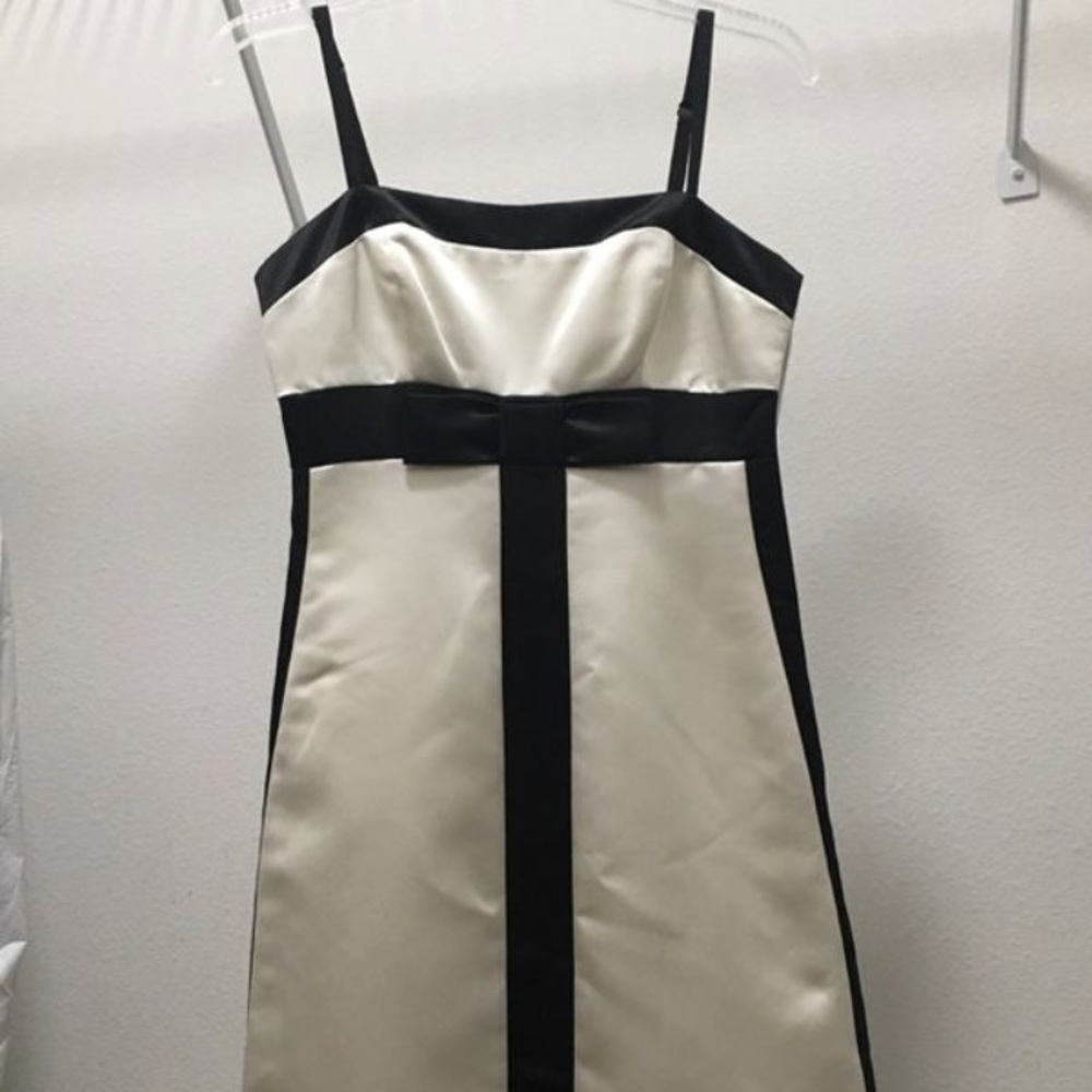 BCBG white satin dress
